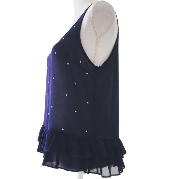 The Arte by Zenana sheer chiffon ruffled embellished tank small - Picture 3 of 8